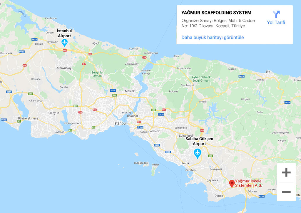 harita maps yeni - Yağmur Scaffolding Systems