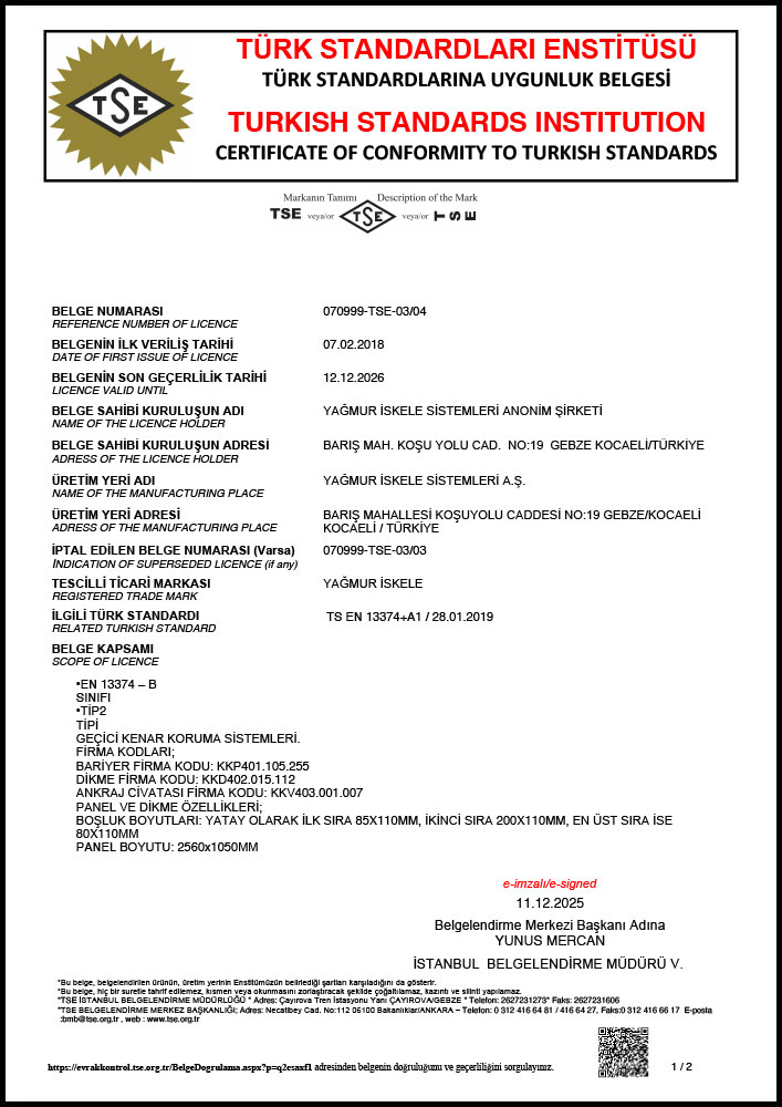YAGMUR ISKELE TS EN 13374 A1 12 12 2026 - CERTIFICATE
